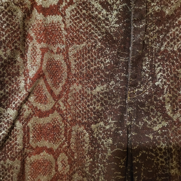 Vintage V Christina Denim Capri Pants Sparkle Animal Print Size 10P - Picture 2 of 7